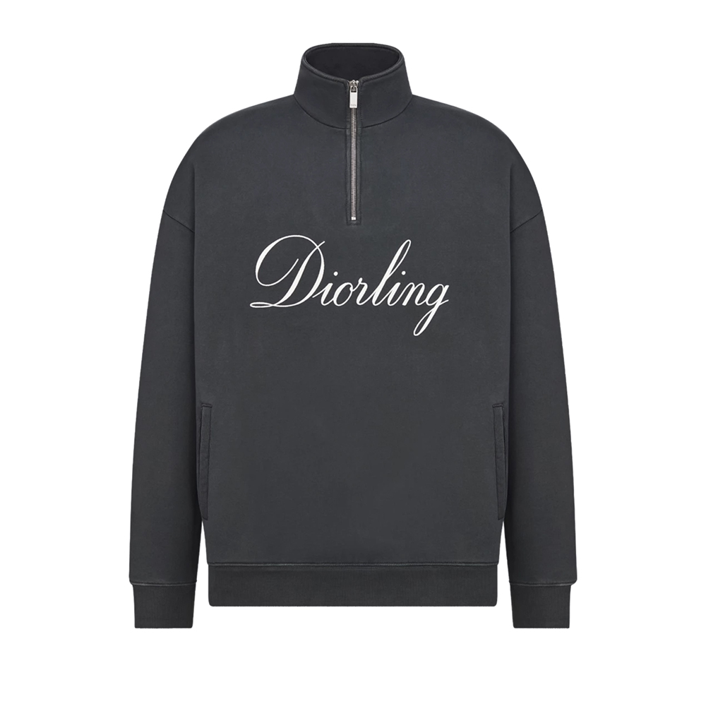 Sweatshirt with Zipped Collar