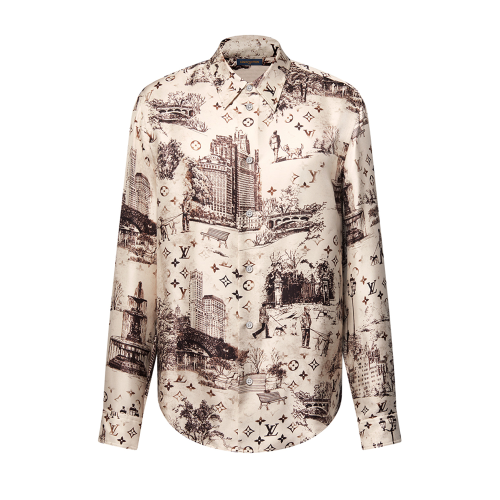 LV Long-Sleeved Silk Shirt