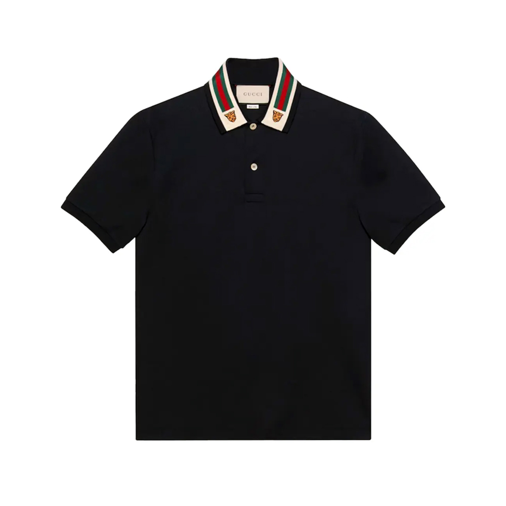 Cotton Piquet Polo With Web Collar