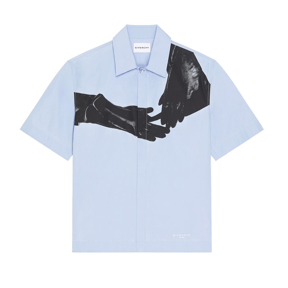 Shirt In Poplin With Surrealism Print