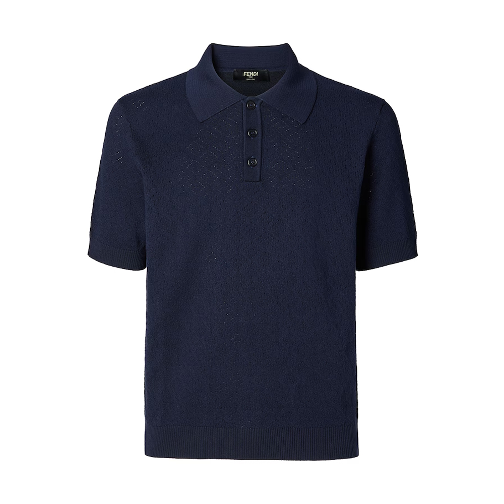 Cotton And Viscose Tricot Polo Shirt