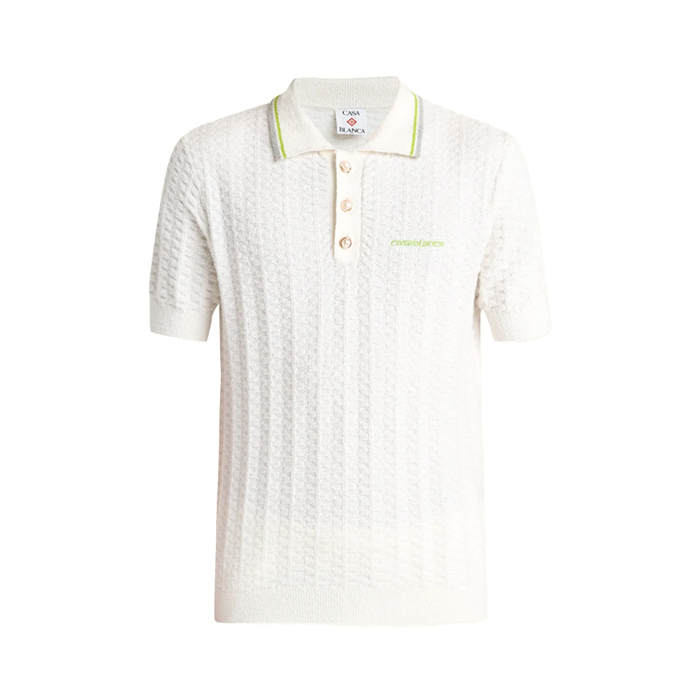 Textured Buttoned Polo Shirt