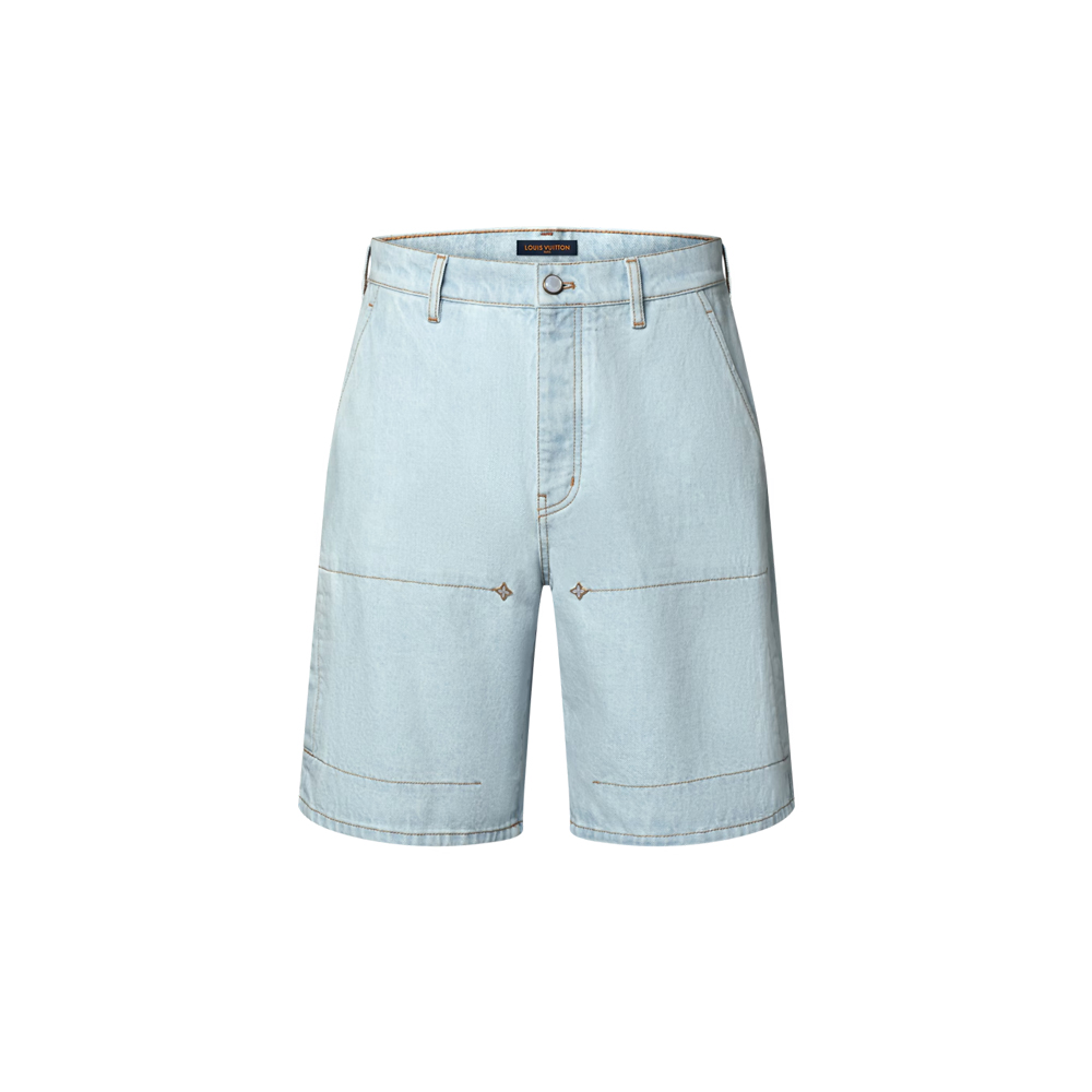 Signature Embroidered Denim Workwear Shorts