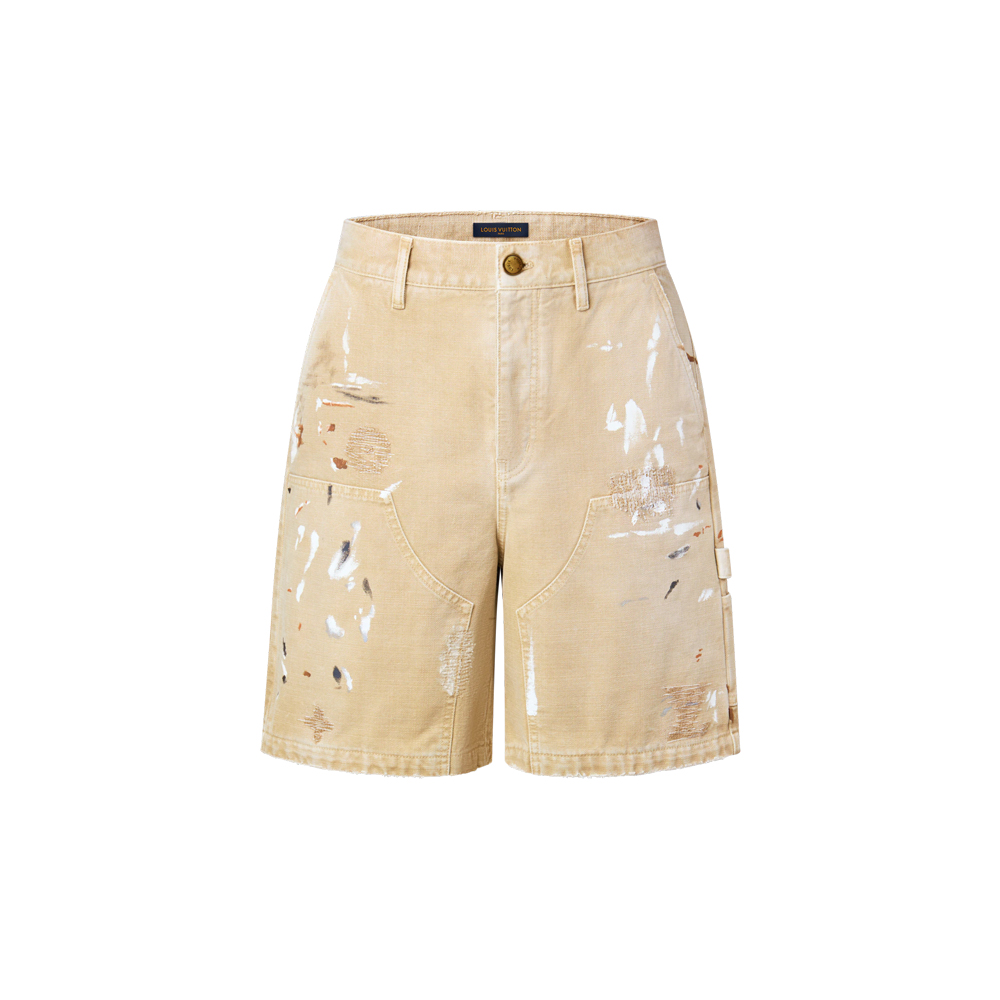 Embellished Denim Carpenter Shorts