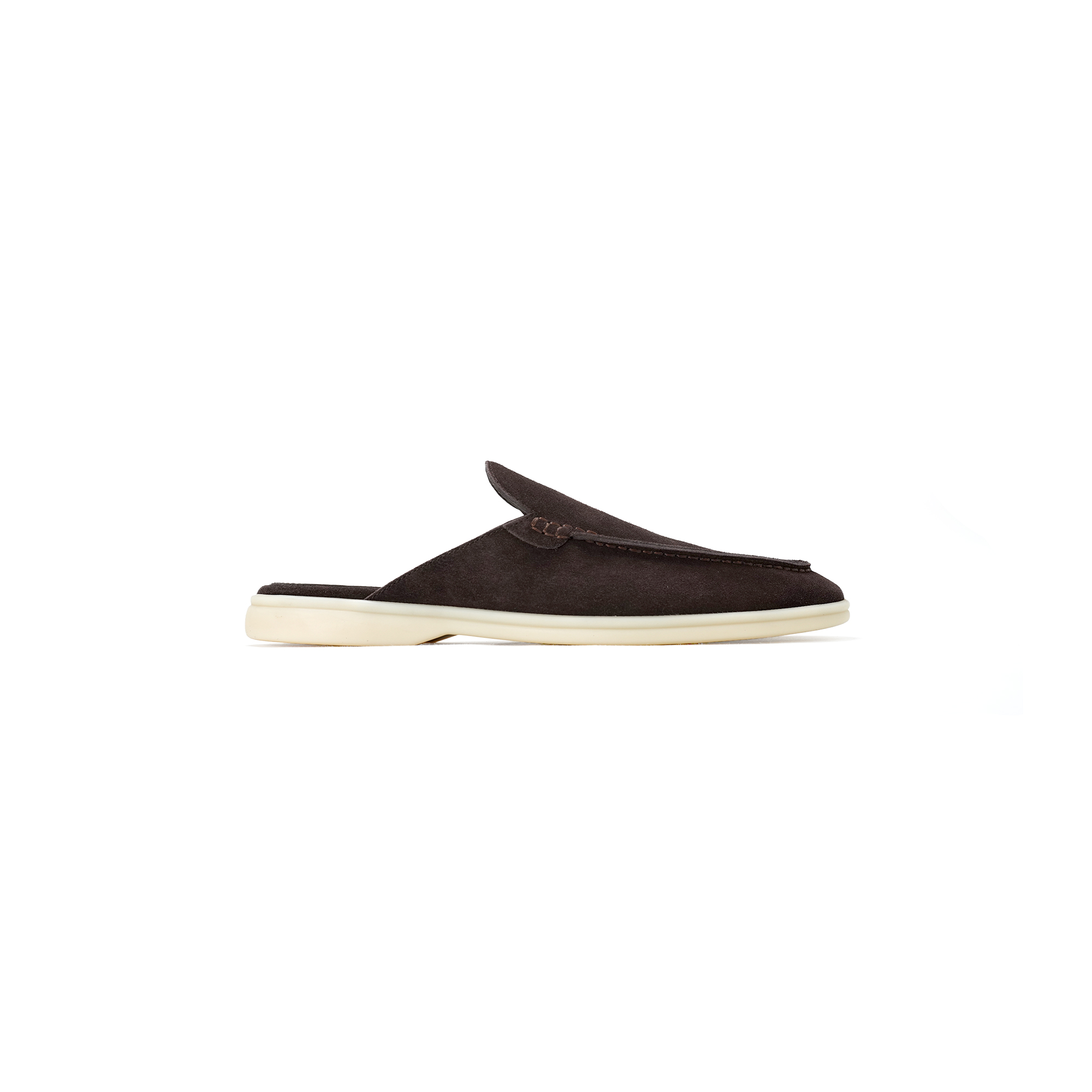 Babouche Walk Suede Backless Loafers Brown