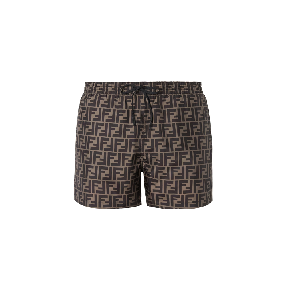 Swim Shorts Brown Fabric