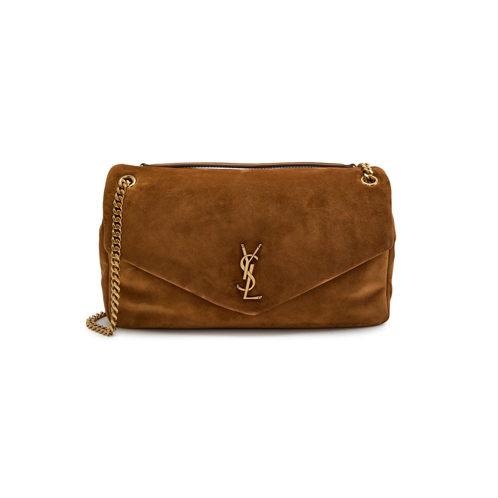 Calypso Large Padded Suede Shoulder Bag