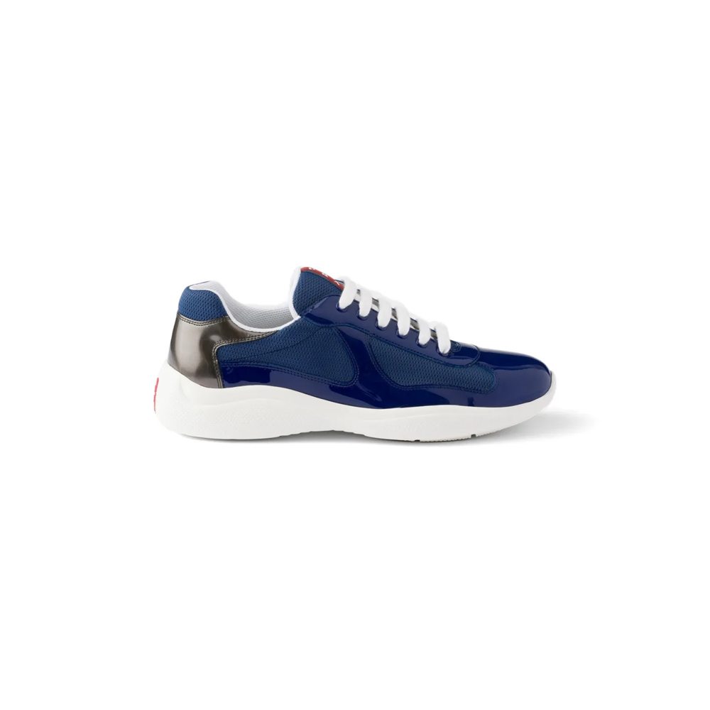 America's Cup Metallic-Leather And Bike-Fabric Sneakers