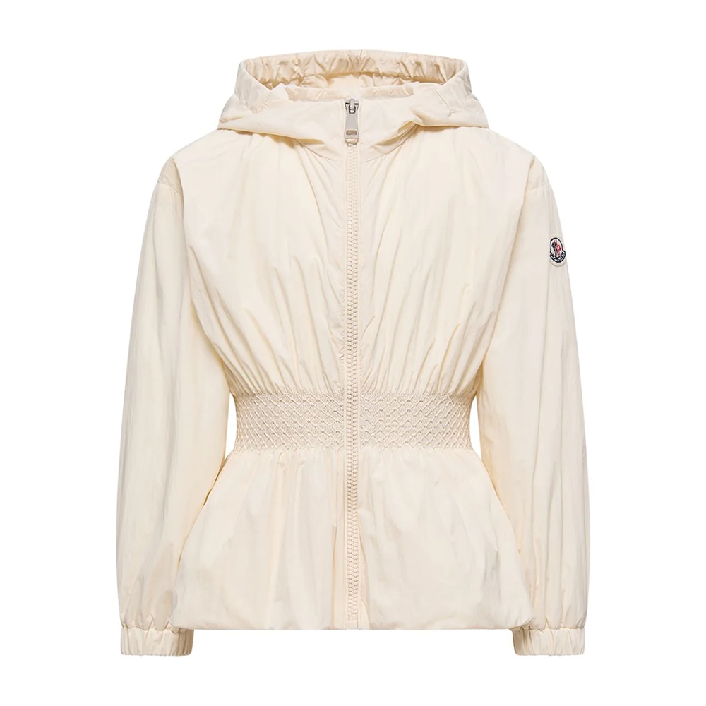 Cream Hooded Zip-Up Jacket