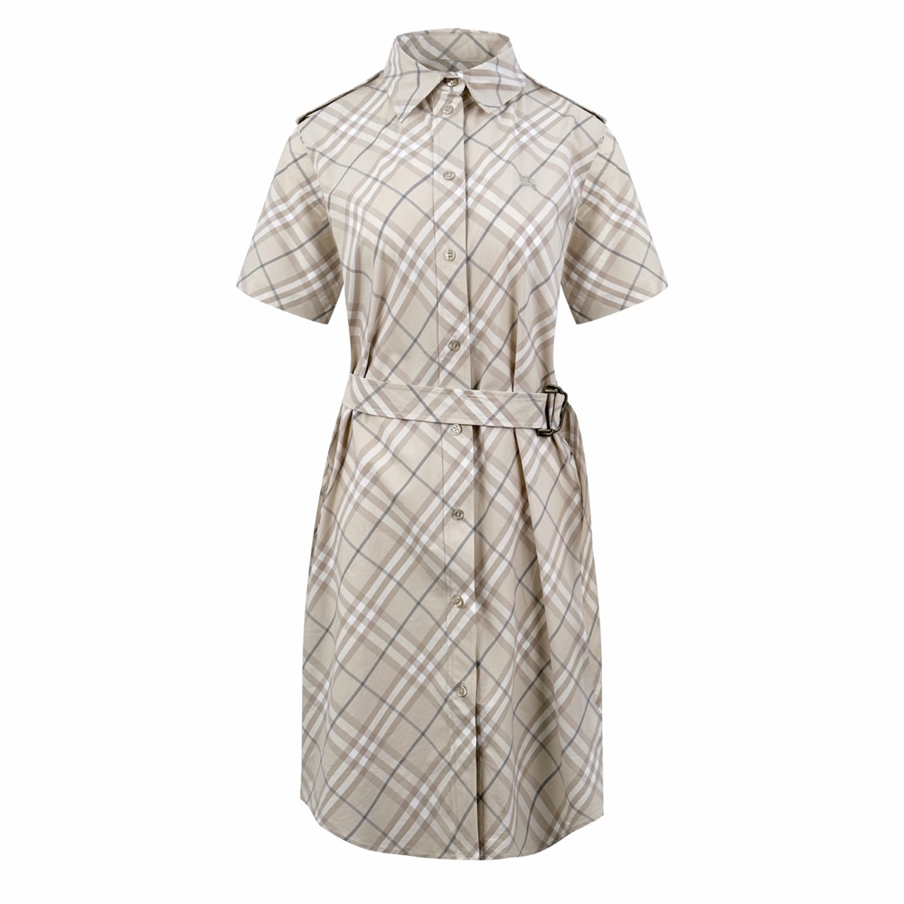 Check Cotton Shirt Dress