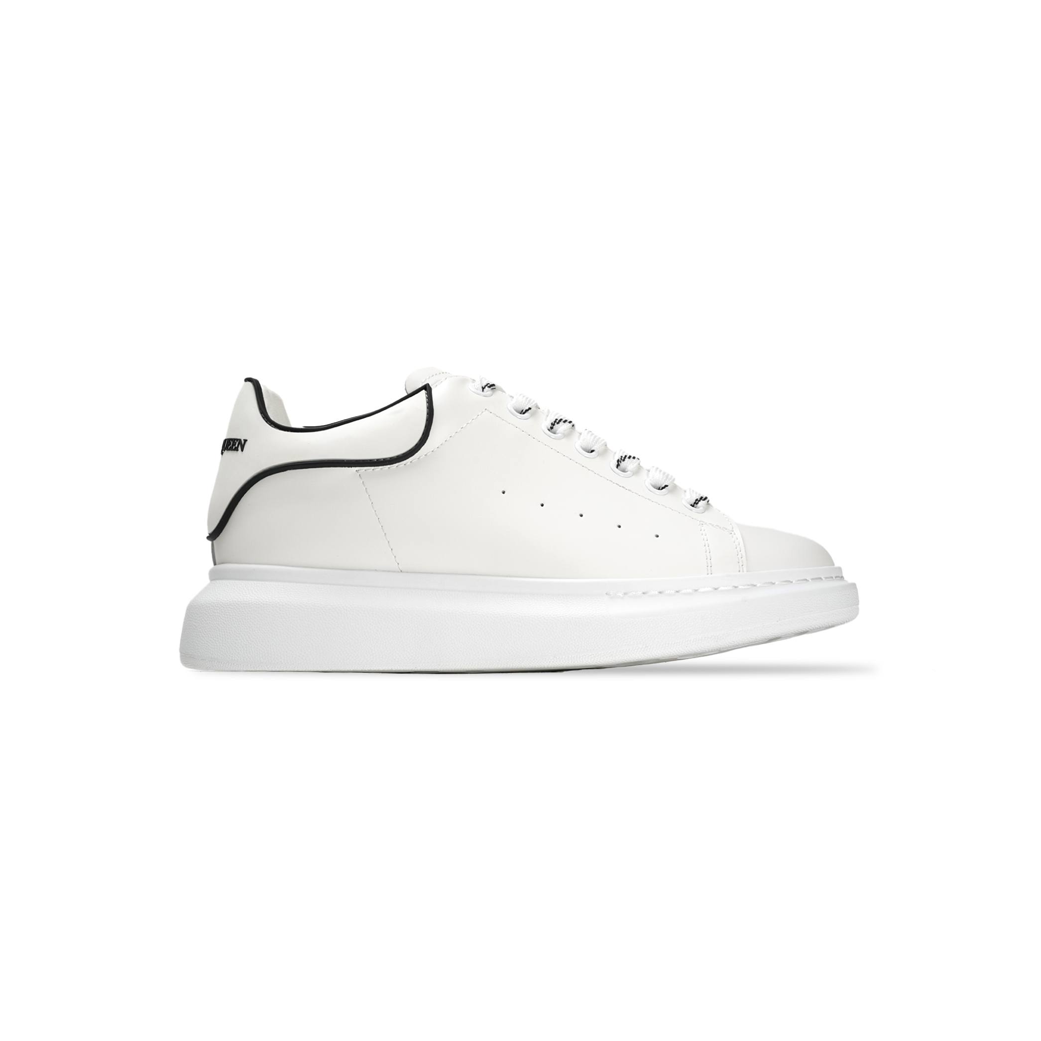 Oversized White Black Trim Sneakers