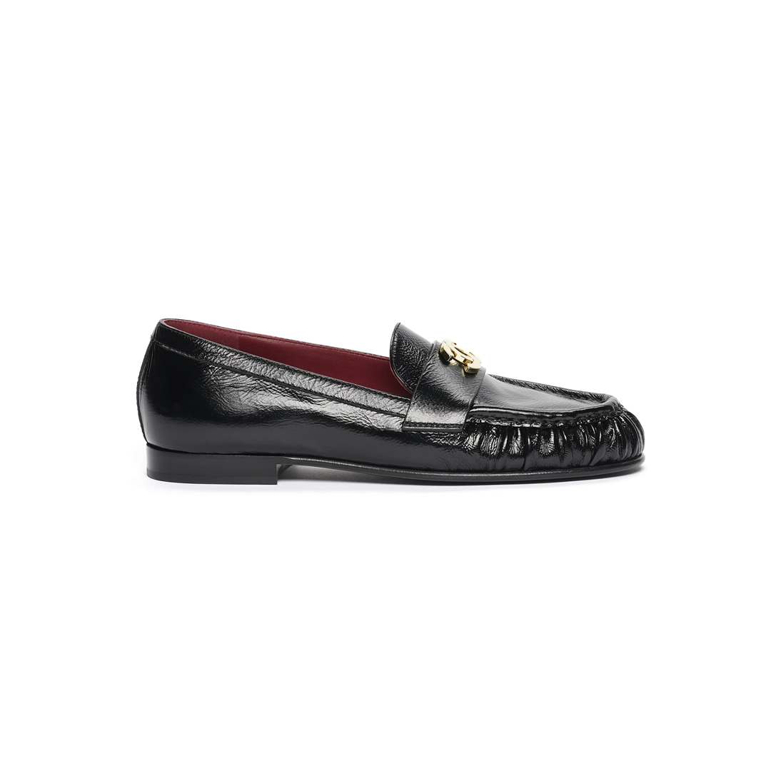 Crumpled Shiny Lambskin CC Mocassin Loafers