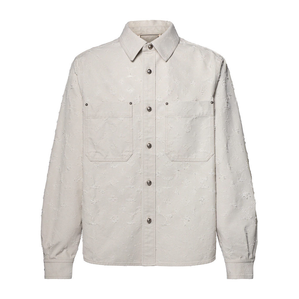 Needle-Punched Denim Overshirt