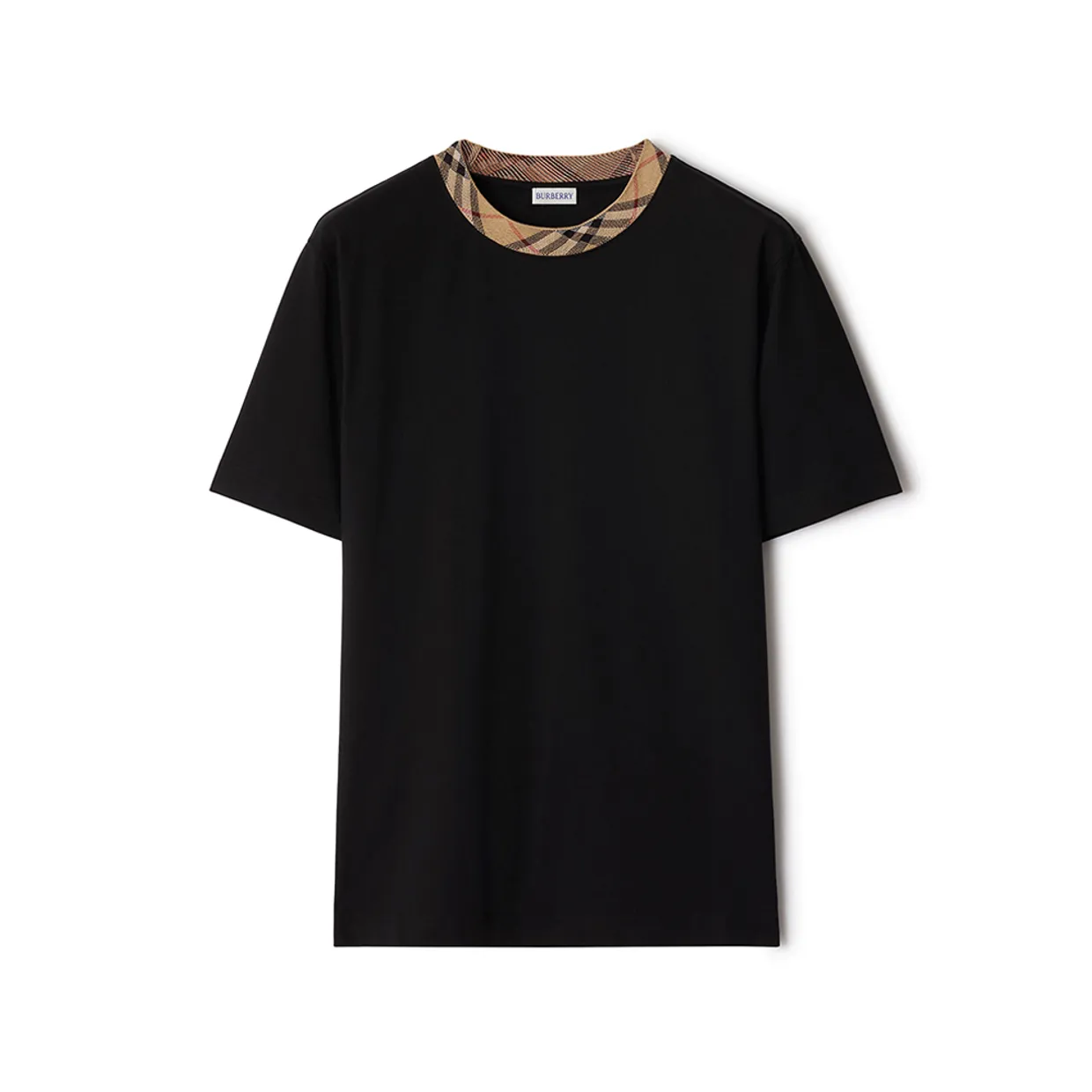 Check Trim Cotton T-shirt