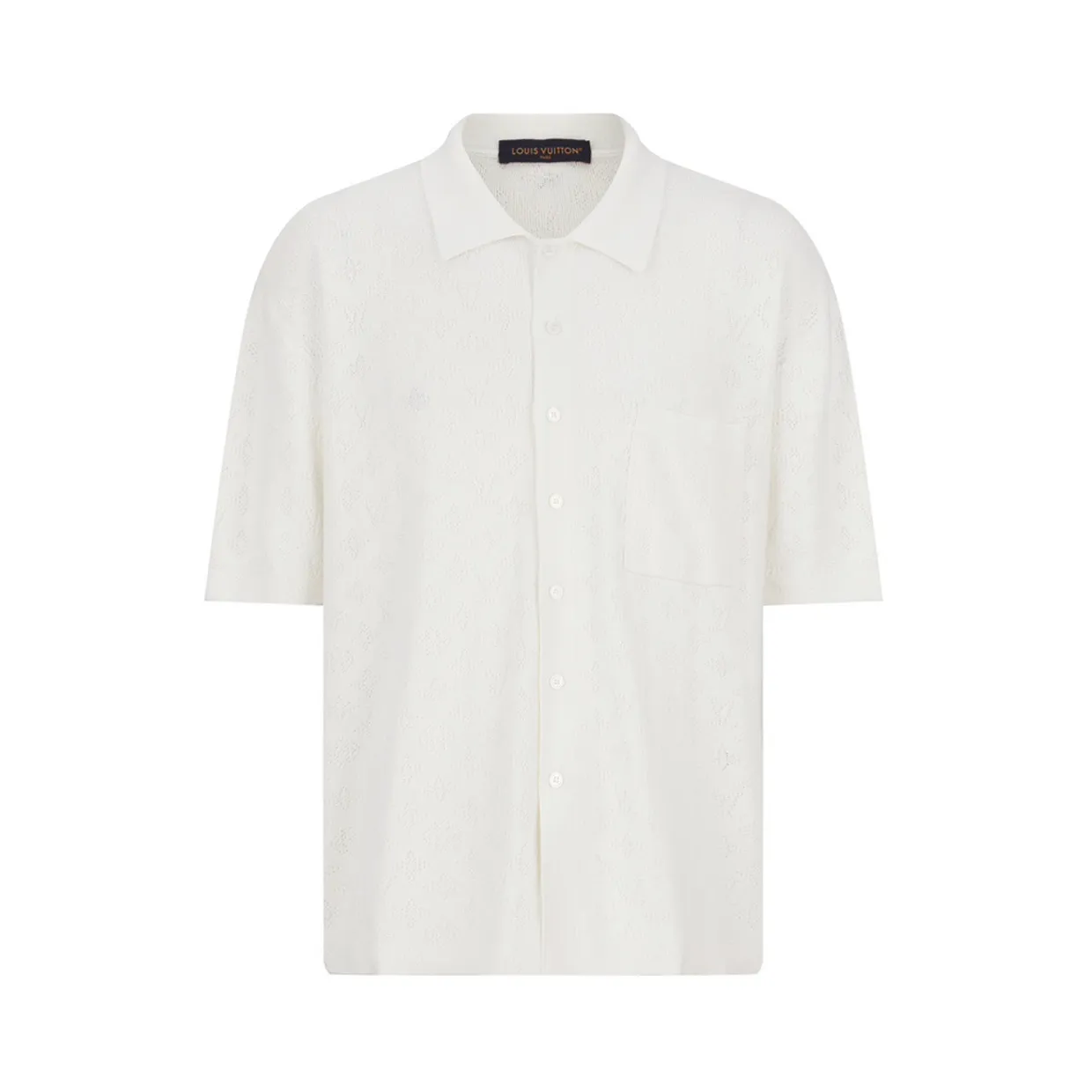 Monogram Pointelle Short-Sleeved Shirt