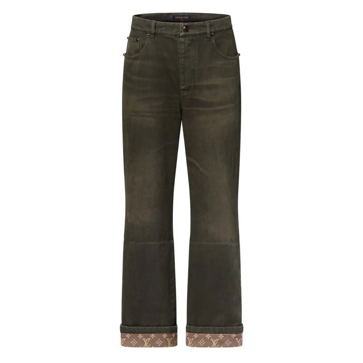 Waxed Denim Pants With Signature Turn-Ups