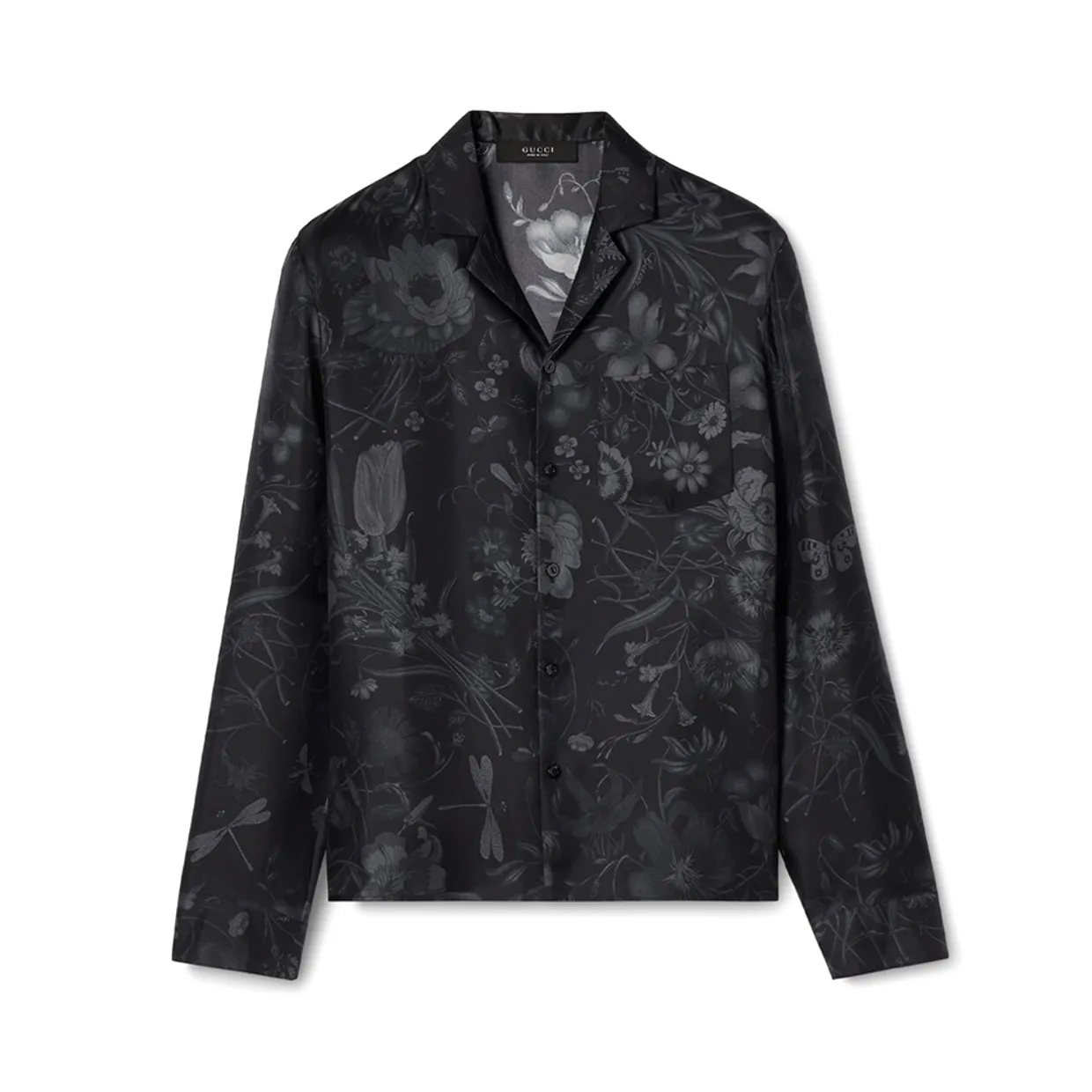 Printed Silk Twill Bowling Shirt
