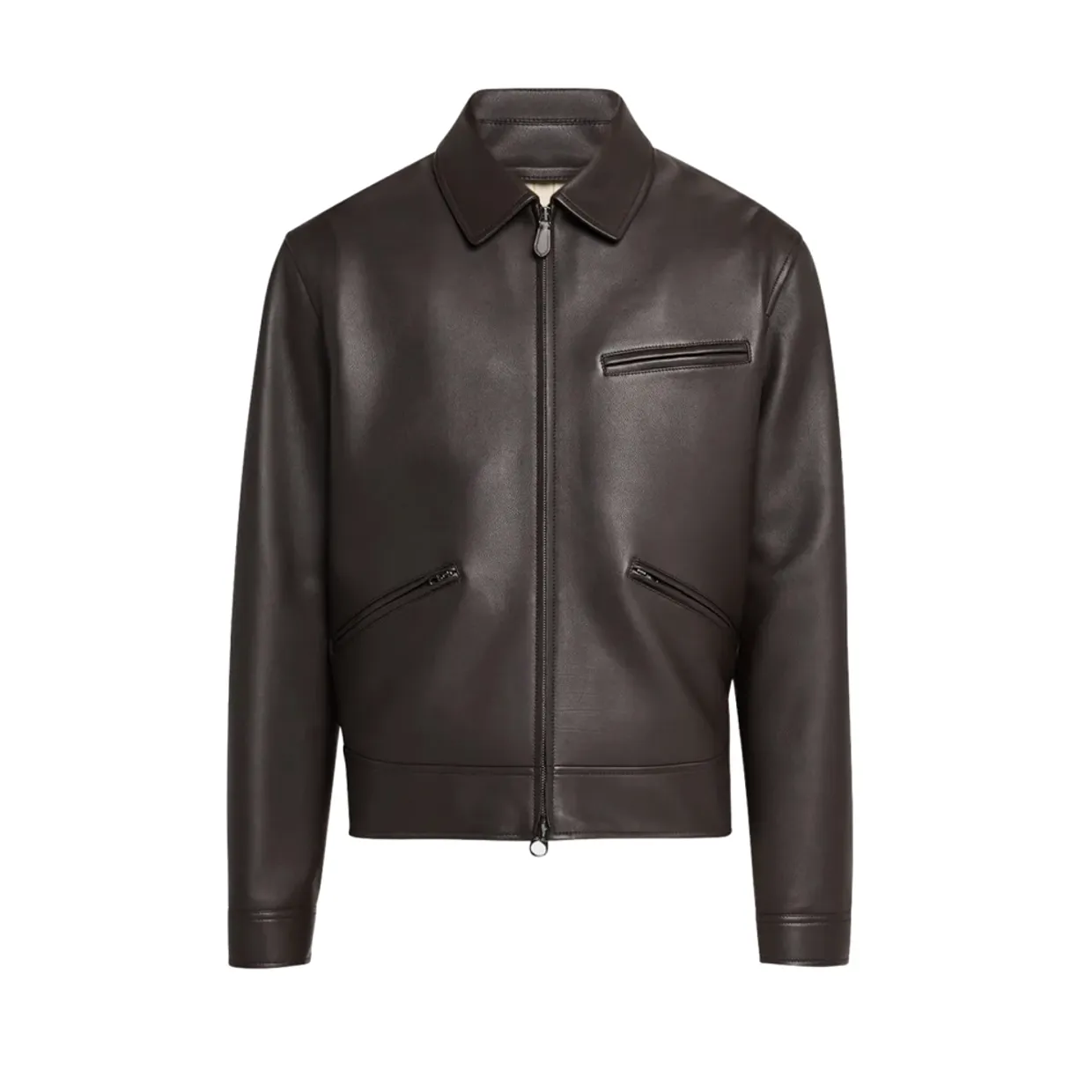 Handmade Chocolate Brown Leather Moto Jacket