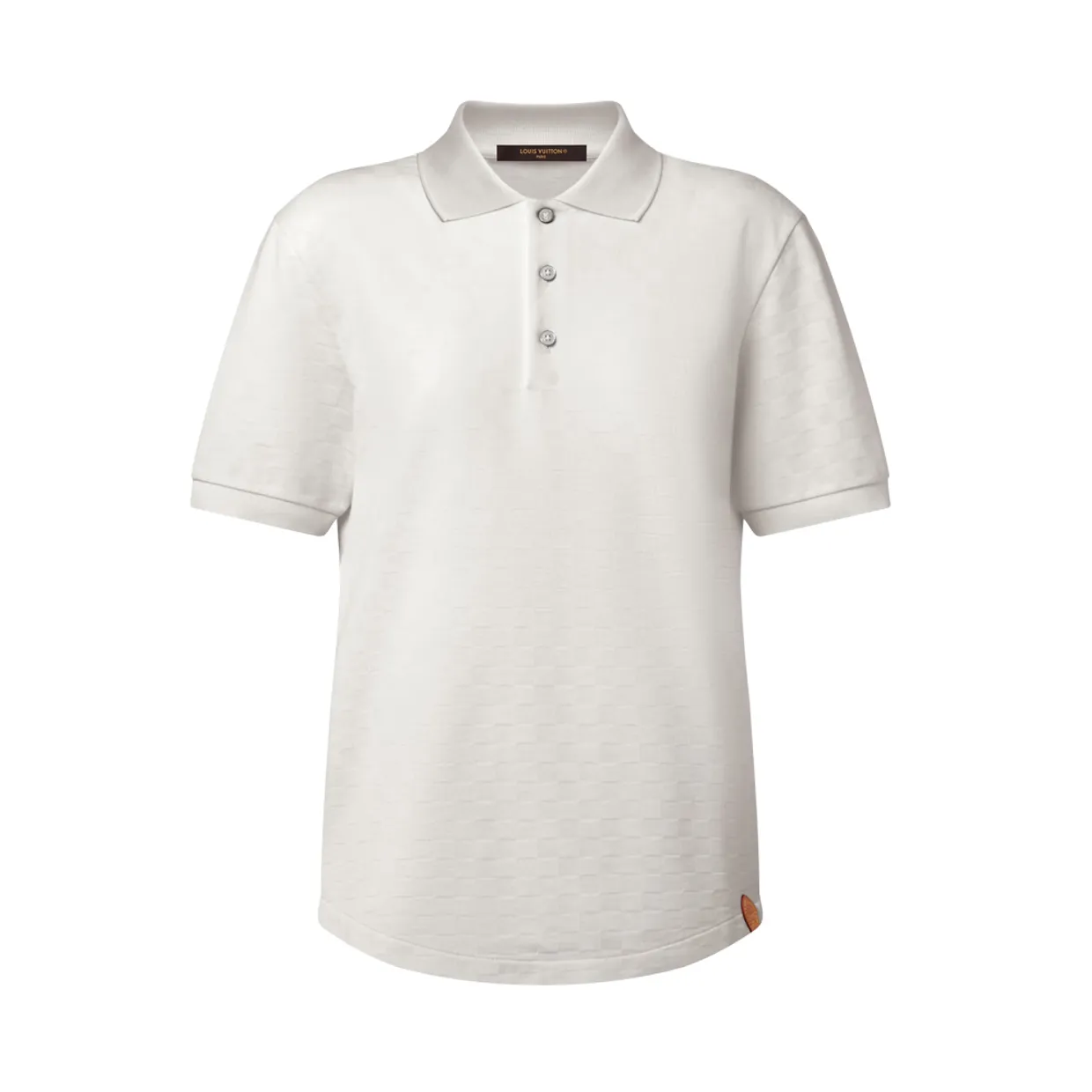 Silk-Cotton Damier Pique Polo Shirt