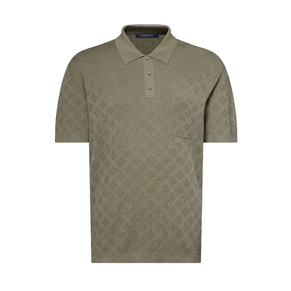 Monogram Pointelle Short-Sleeved Polo Shirt