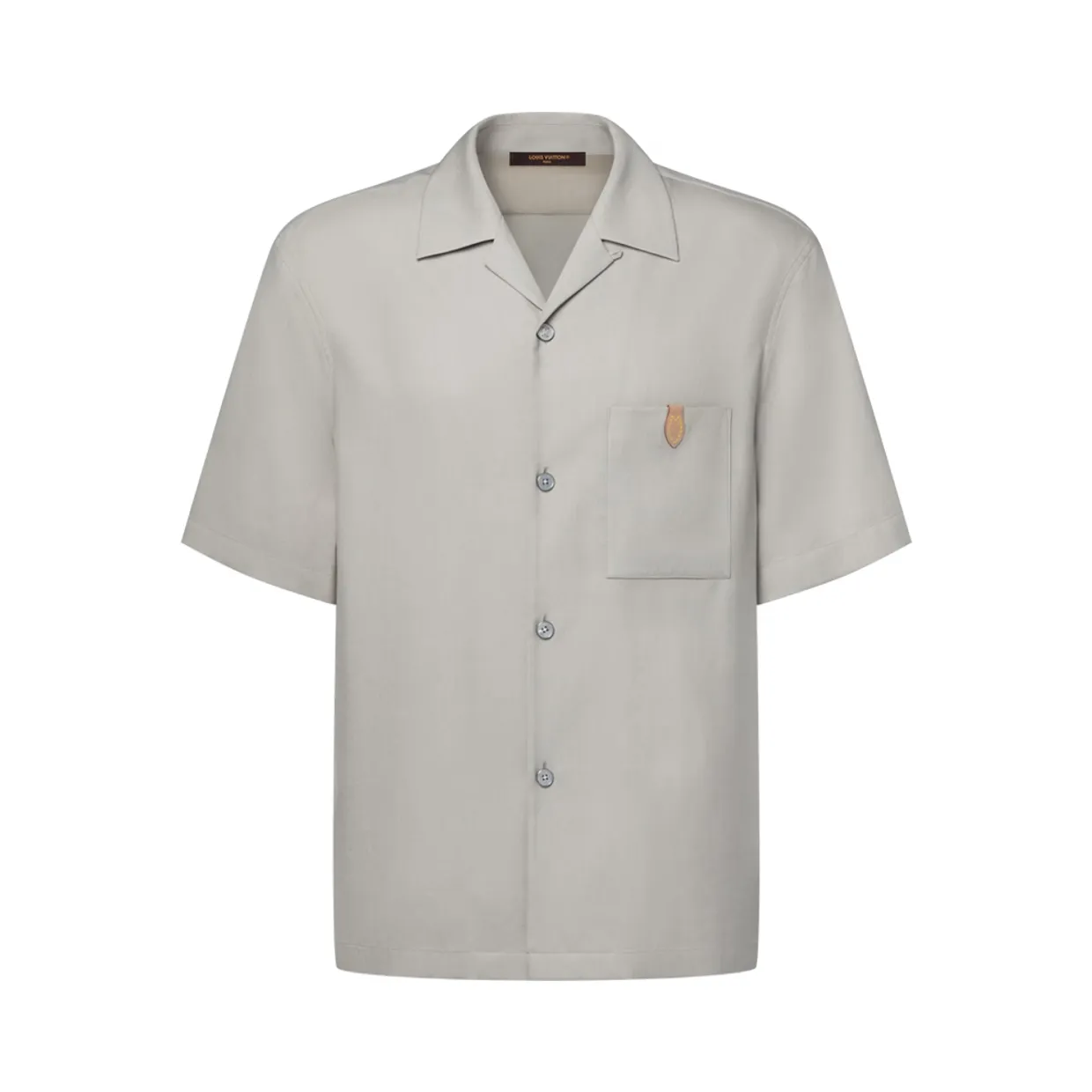 Short-Sleeved Silk, Cotton And Cashmere-Blend Open Collar Shirt
