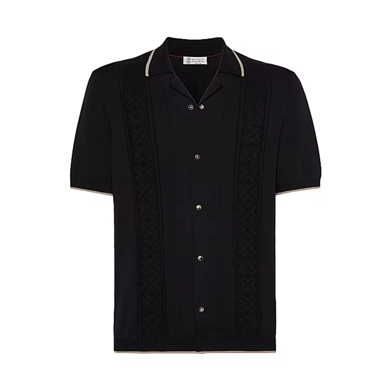 Cable-Knit Short-Sleeve Shirt