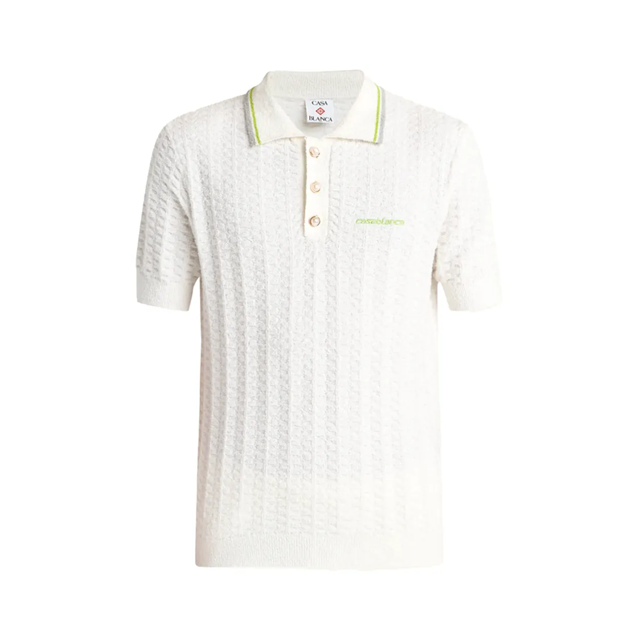 Textured Buttoned Polo Shirt