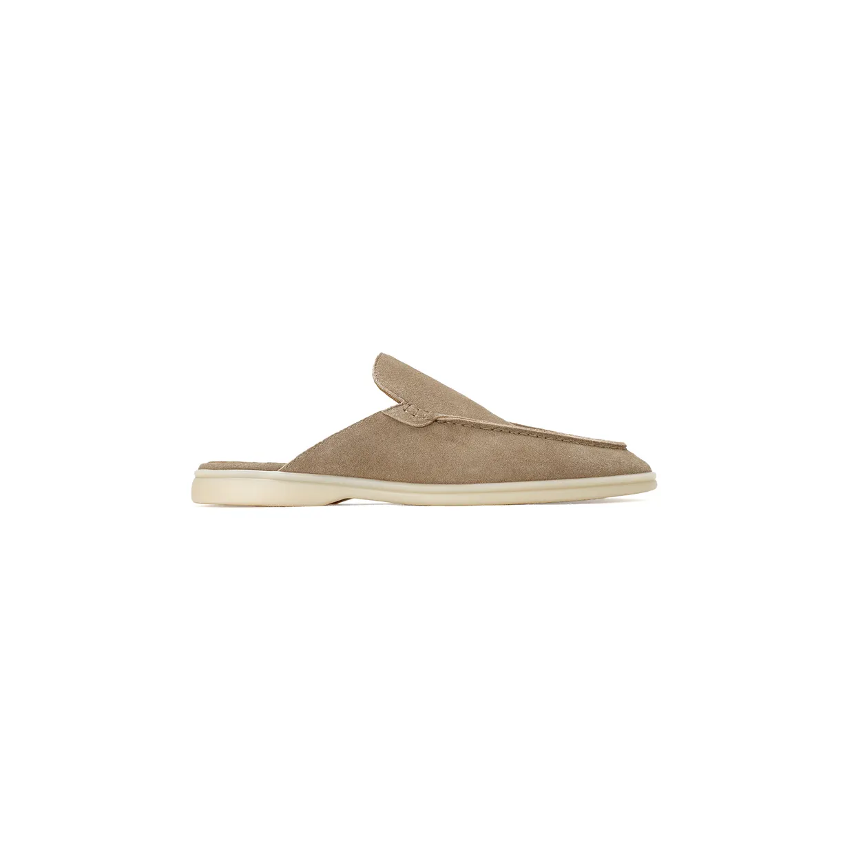 Babouche Walk Suede Backless Loafers Light Brown