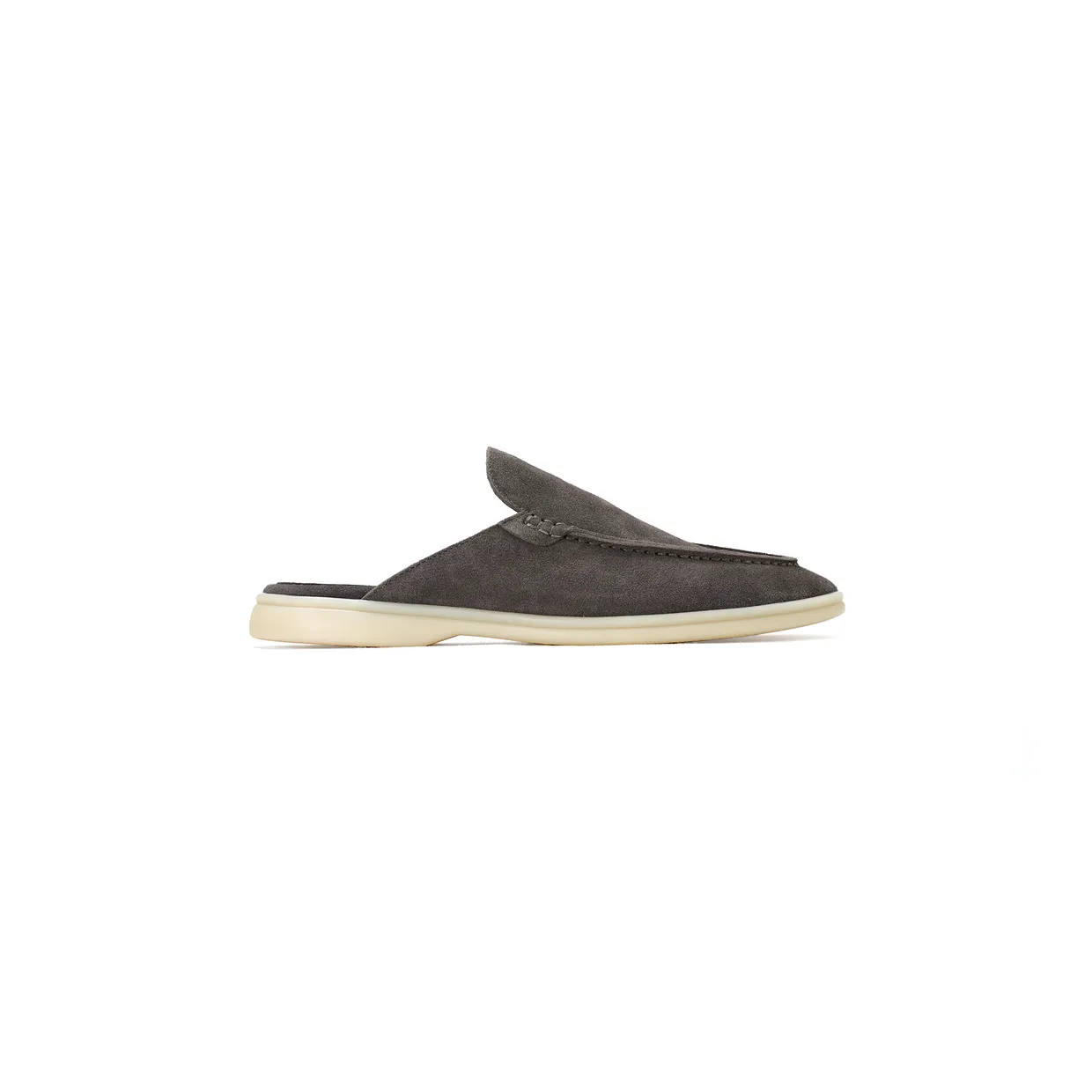 Babouche Walk Suede Backless Loafers Grey
