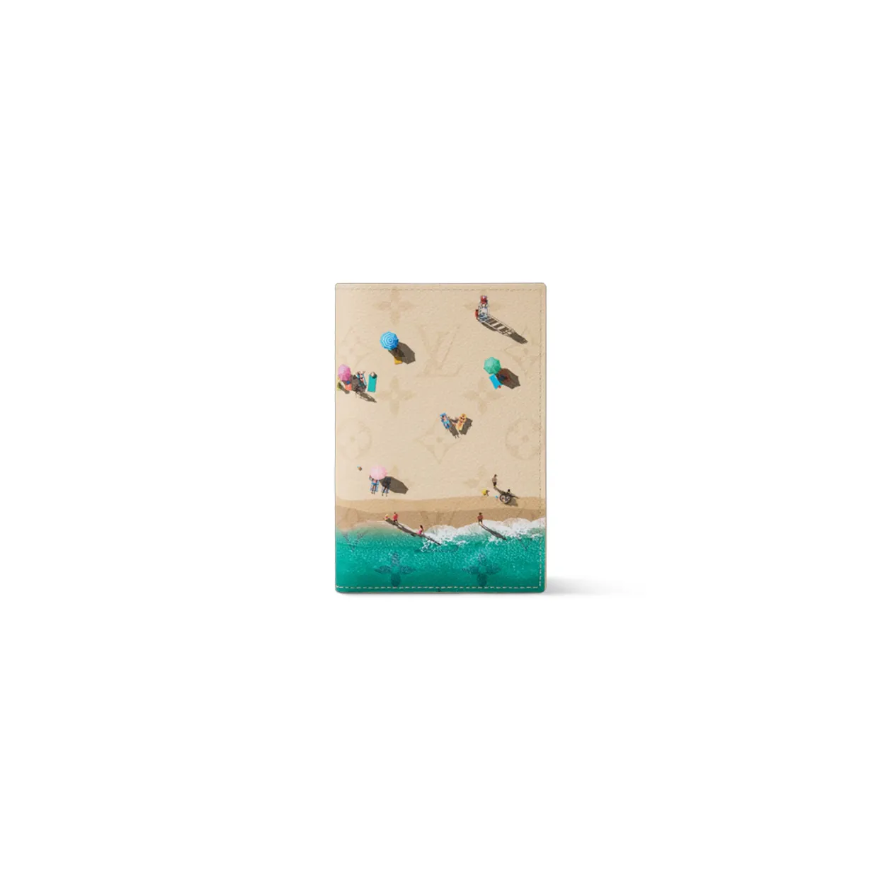Lether Goods With Print Of Tiny Beachgoers