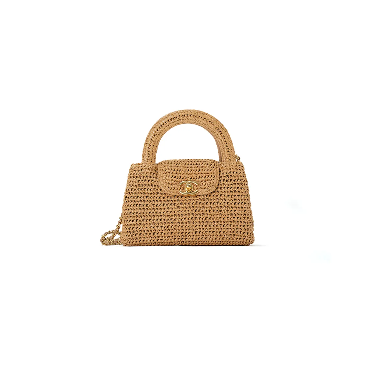 Small Kelly Braided Raffia Bag