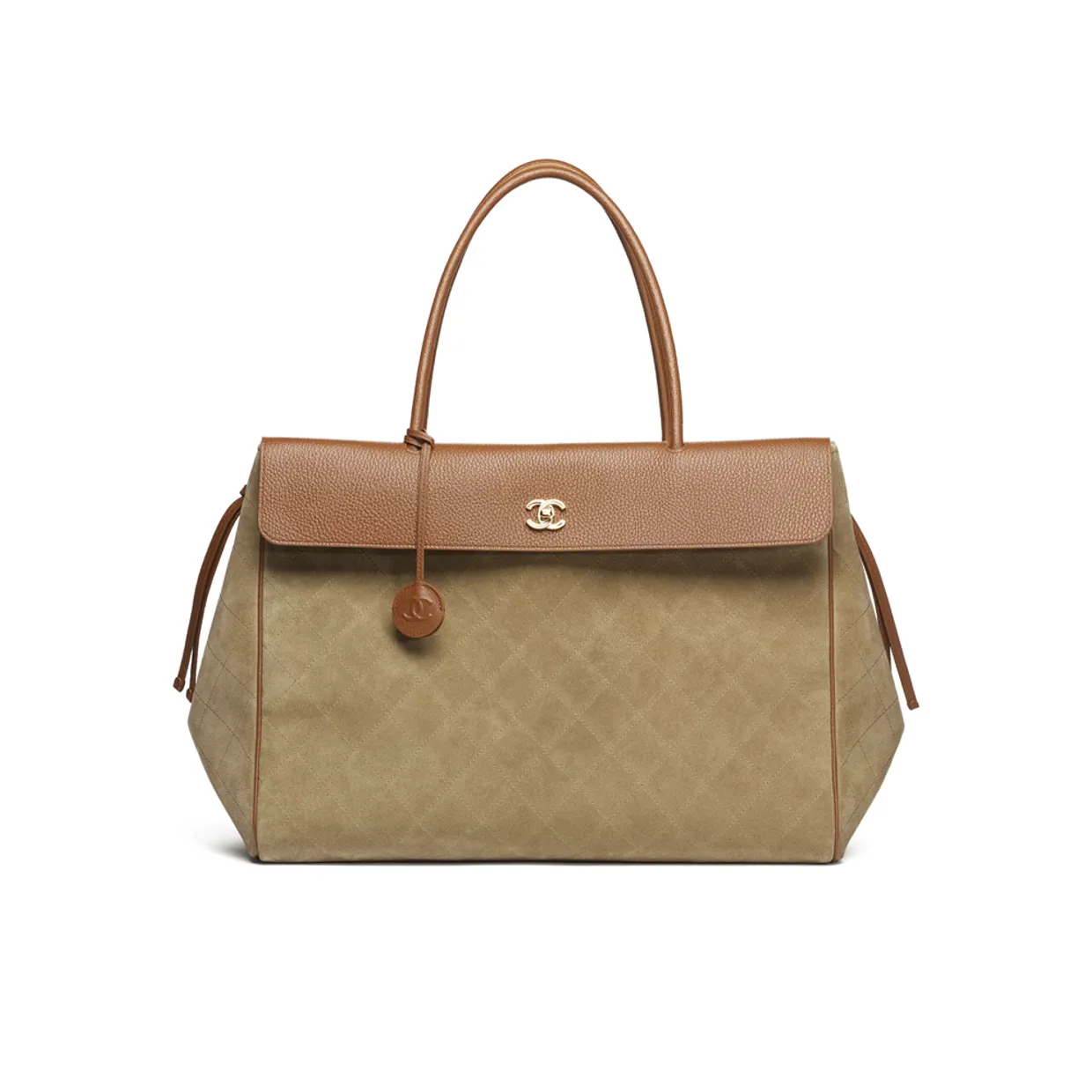 Large Tote in Suede & Grained Calfskin