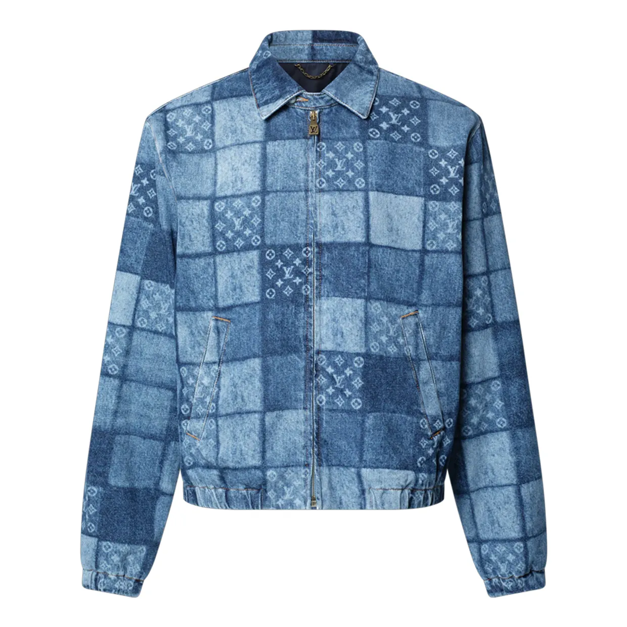 Lasered Signature Patchwork Denim Blouson