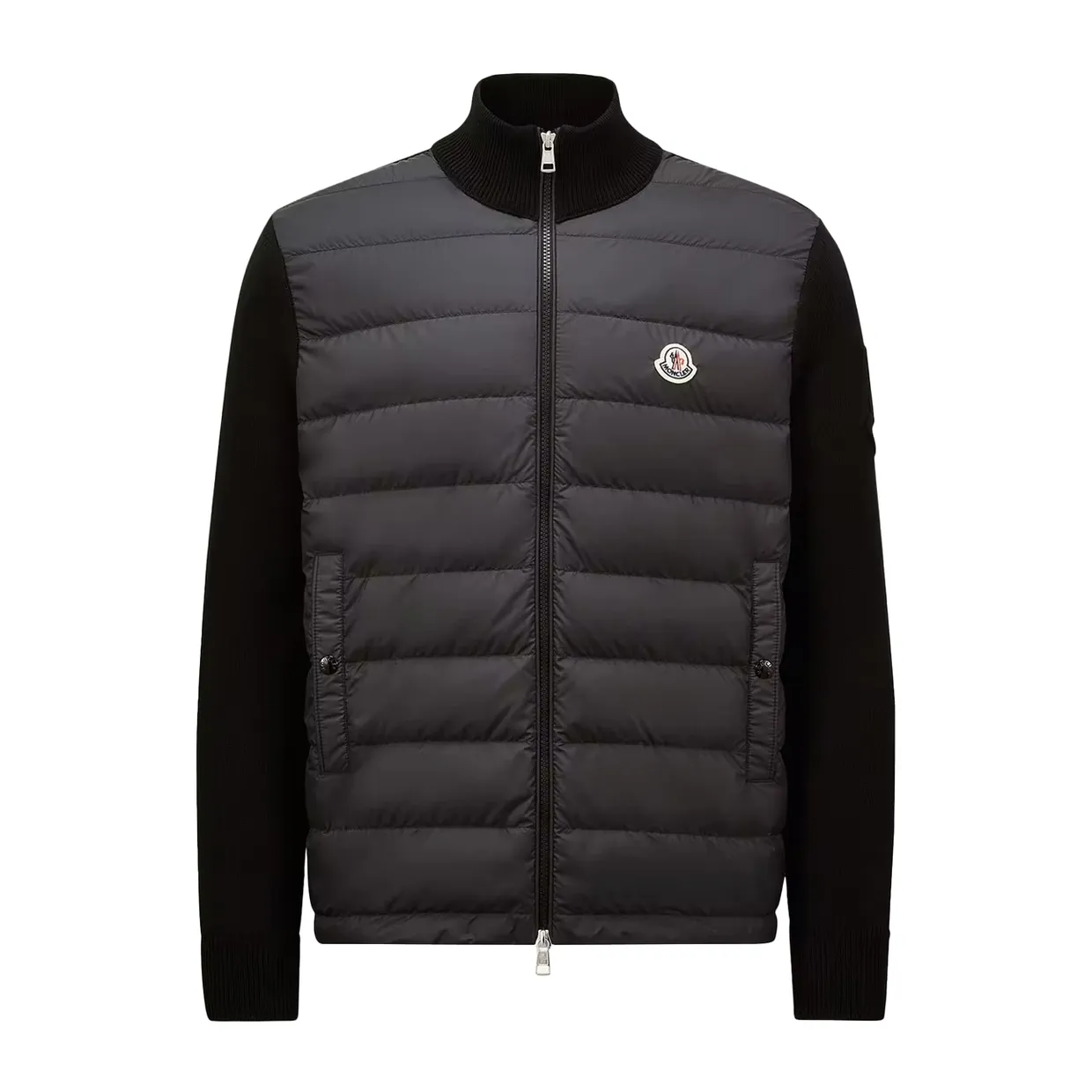 Padded Cotton Zip-Up Cardigan
