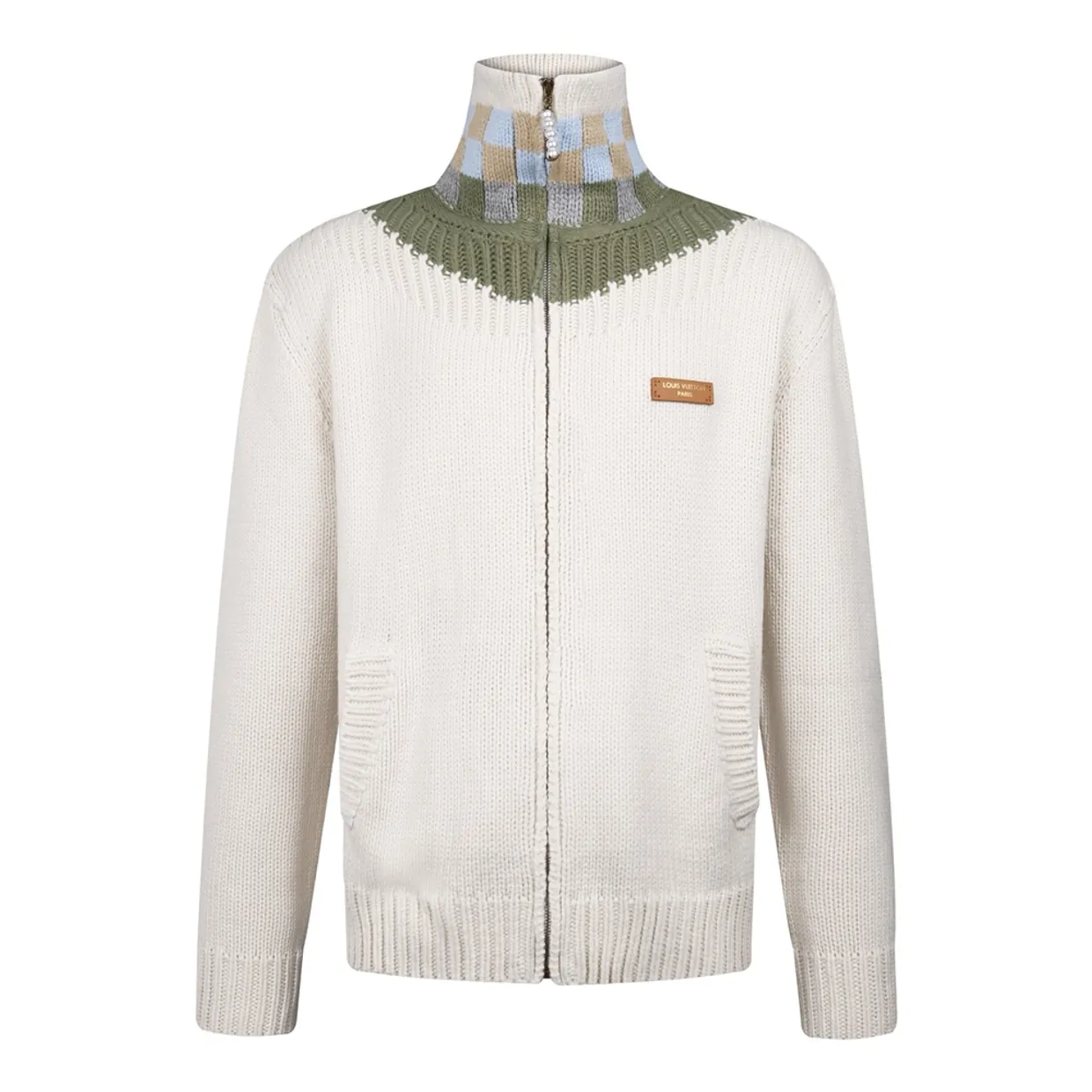 Zipped Knitted Intarsia Track Top