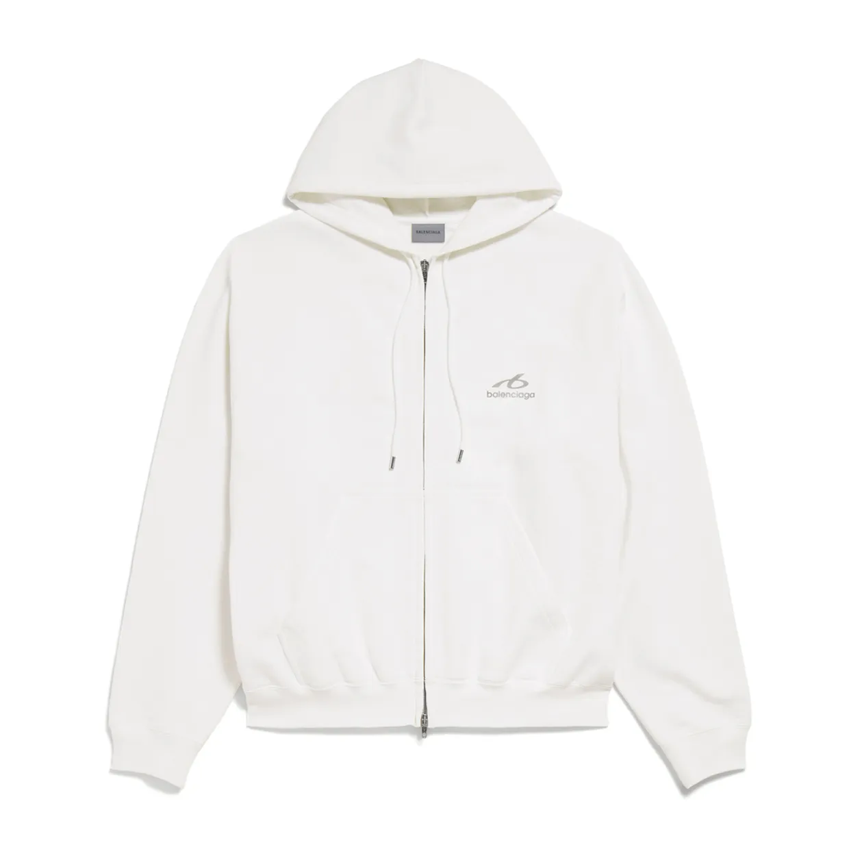 Bodies Zip-Up Hoodie In White Dry Fleece