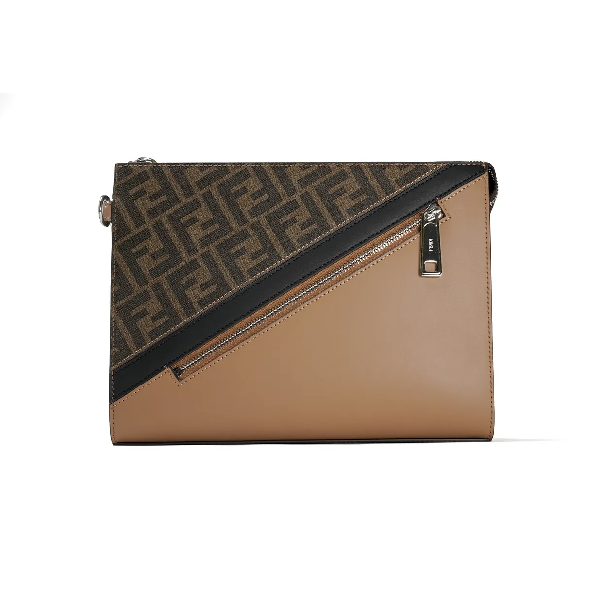 FF Diagonal Clutch In Brown Monogram