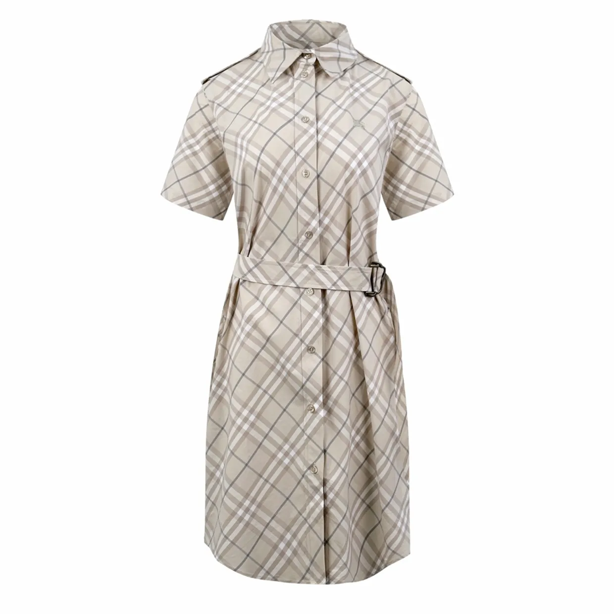 Check Cotton Shirt Dress