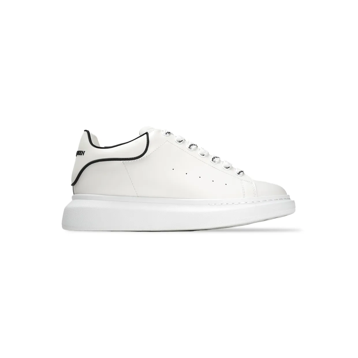 Oversized White Black Trim Sneakers