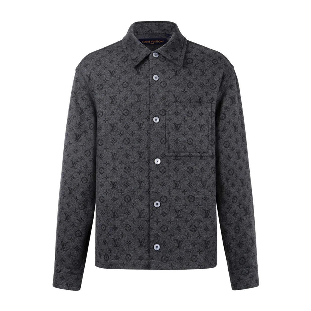 Monogram Double Face Overshirt In Dark Shades